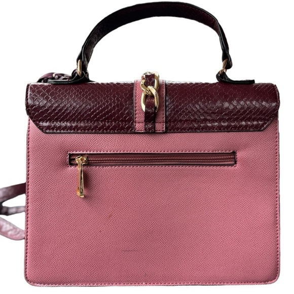 Aldo Burgundy Wine Leather Bag Structured Top Handle / Shoulder Bag / Crossbody - Picture 14 of 16